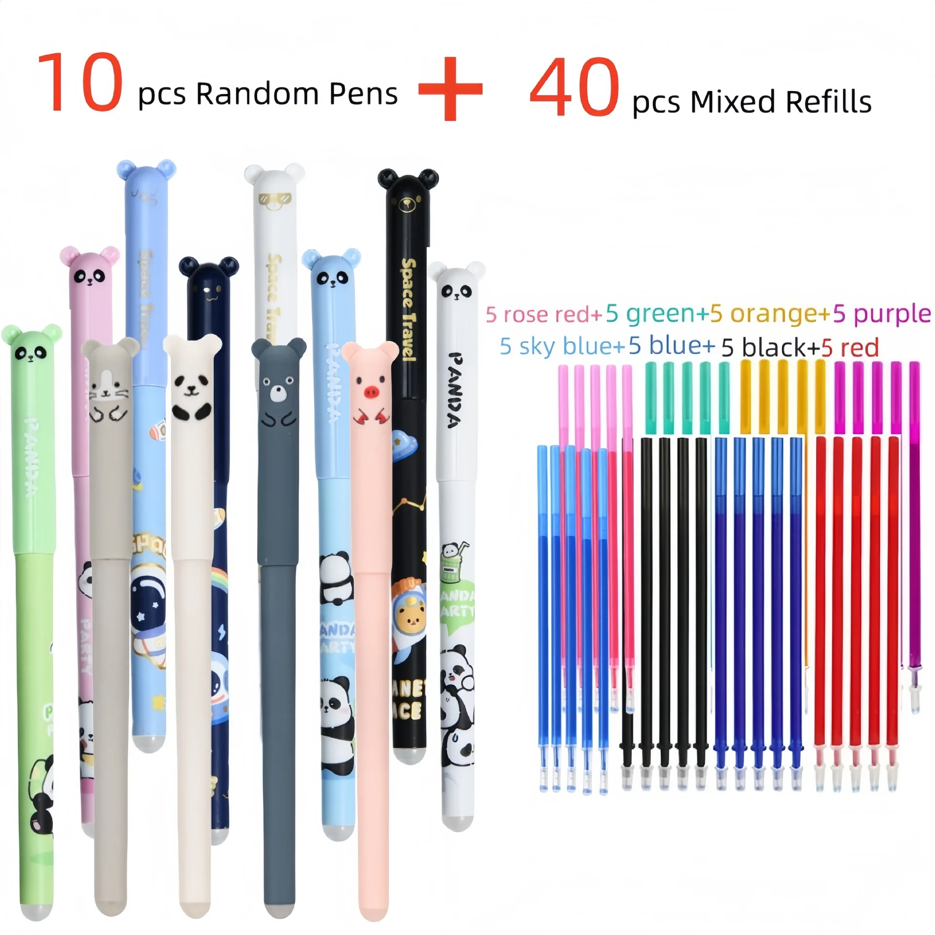 50pcs Erasable Gel Pens with Built-In Eraser - 0.5mm Fine Tip, 10 Erasable Pens & 40 Black/Blue Ink Refills, Durable Plastic
50pcs Erasable Gel Pens with Built-In Eraser - 0.5mm Fine Tip, 10 Erasable Pens & 40 Black/Blue Ink Refills, Durable Plastic