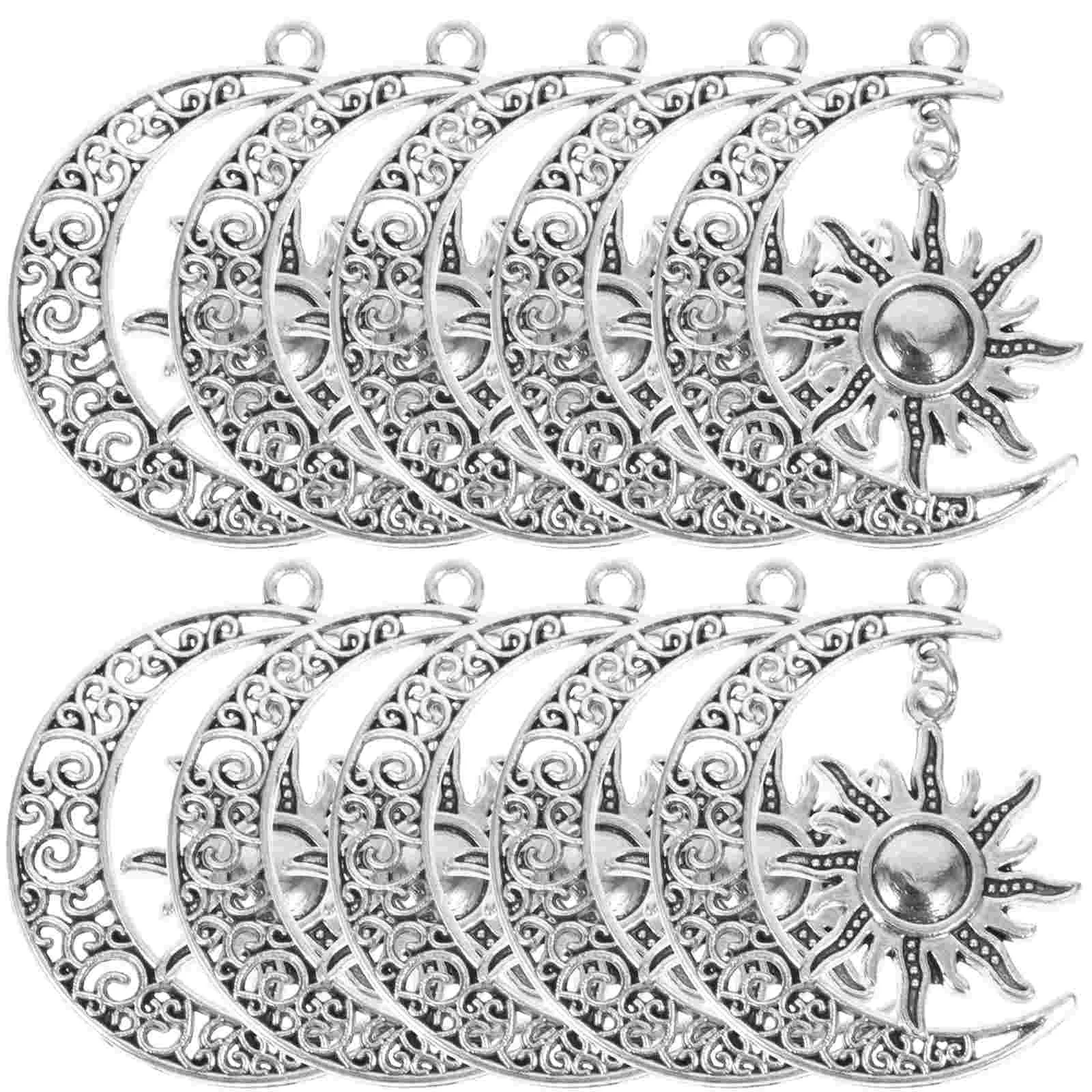 10 Pcs Moon Sun Pendant Alloy Jewelry DIY Necklace Charms for Making Accessory Silver Bracelets and Miss
10 Pcs Moon Sun Pendant Alloy Jewelry DIY Necklace Charms for Making Accessory Silver Bracelets and Miss