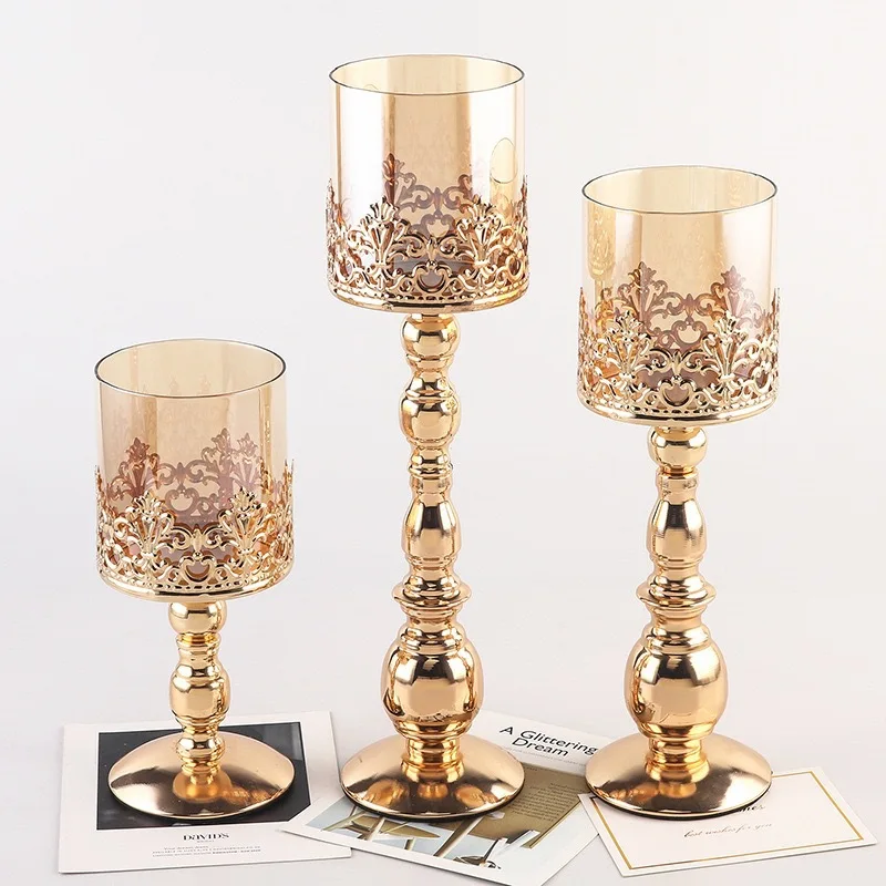 1Pcs electroplated wrought iron candle holder glass candle holder ornament retro wedding props, candle holder
1Pcs electroplated wrought iron candle holder glass candle holder ornament retro wedding props, candle holder