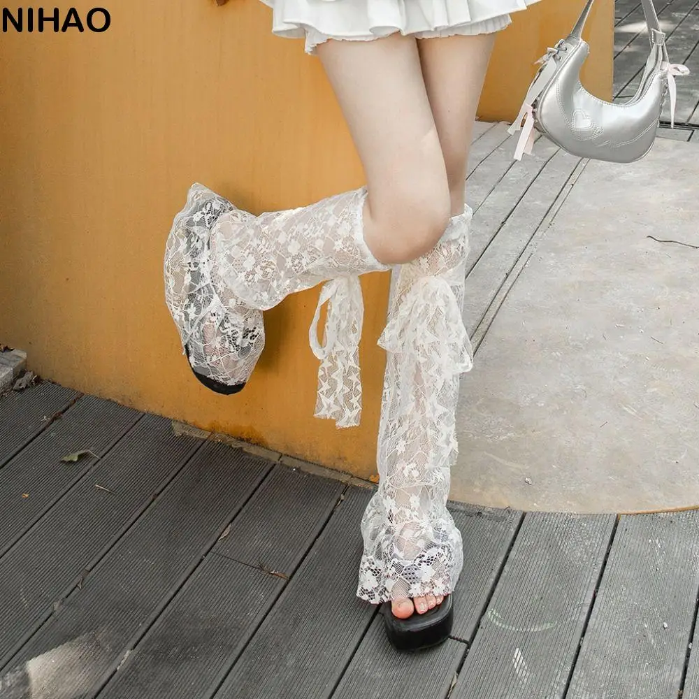 Sweet Lace-up Bow JK Calf Long Socks Transparent Mesh Flower Lace Knee High Socks Lolita Sweet Y2k Loose Stockings Women
Sweet Lace-up Bow JK Calf Long Socks Transparent Mesh Flower Lace Knee High Socks Lolita Sweet Y2k Loose Stockings Women