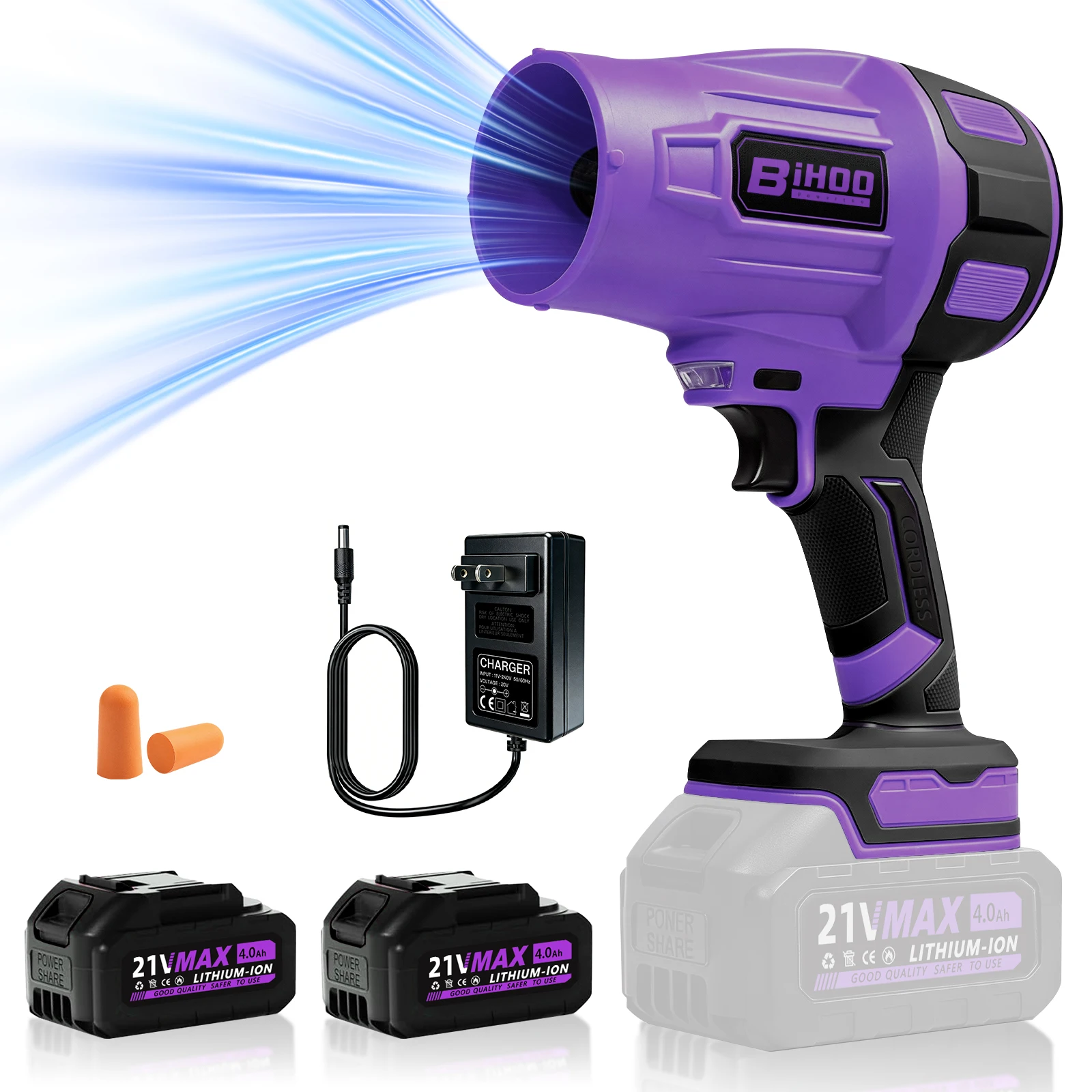 Brushless Electric Turbine Blower Handheld Dust Removal Tool 21V Lithium Battery with 2 Batteries and 1 Charger
Brushless Electric Turbine Blower Handheld Dust Removal Tool 21V Lithium Battery with 2 Batteries and 1 Charger