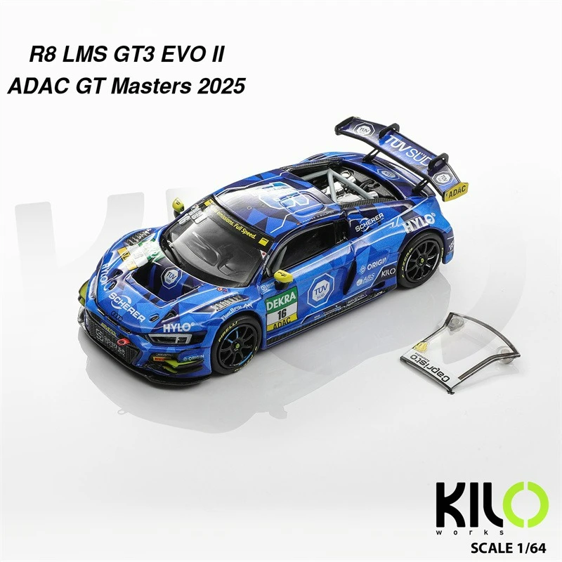 Модель гоночного автомобиля KILO 1:64 R8 LMS GT3 EVO II ADAC GT Masters 2025 №16 / №1, литая под давлением
Модель гоночного автомобиля KILO 1:64 R8 LMS GT3 EVO II ADAC GT Masters 2025 №16 / №1, литая под давлением