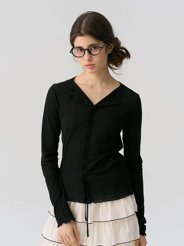 Женская трикотажная футболка Bruland Gentle Wind Spring Summer черного цвета с воротником-стойкой и длинным рукавом, облегающий крой
Женская трикотажная футболка Bruland Gentle Wind Spring Summer черного цвета с воротником-стойкой и длинным рукавом, облегающий крой
