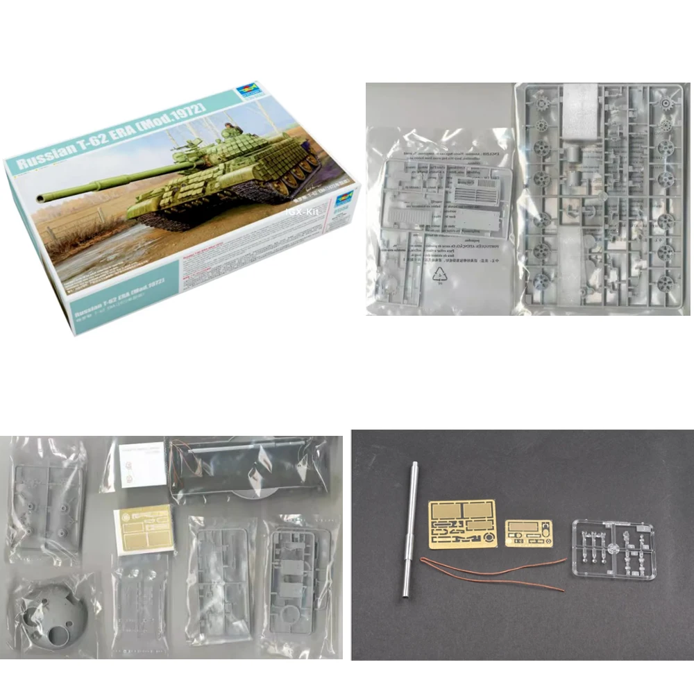 Trumpeter 01556 1/35 Russian T-62 T62 ERA Mod 19872 Tank Military Children Toy Gift Plastic Assembly Building Model Kit
Trumpeter 01556 1/35 Russian T-62 T62 ERA Mod 19872 Tank Military Children Toy Gift Plastic Assembly Building Model Kit