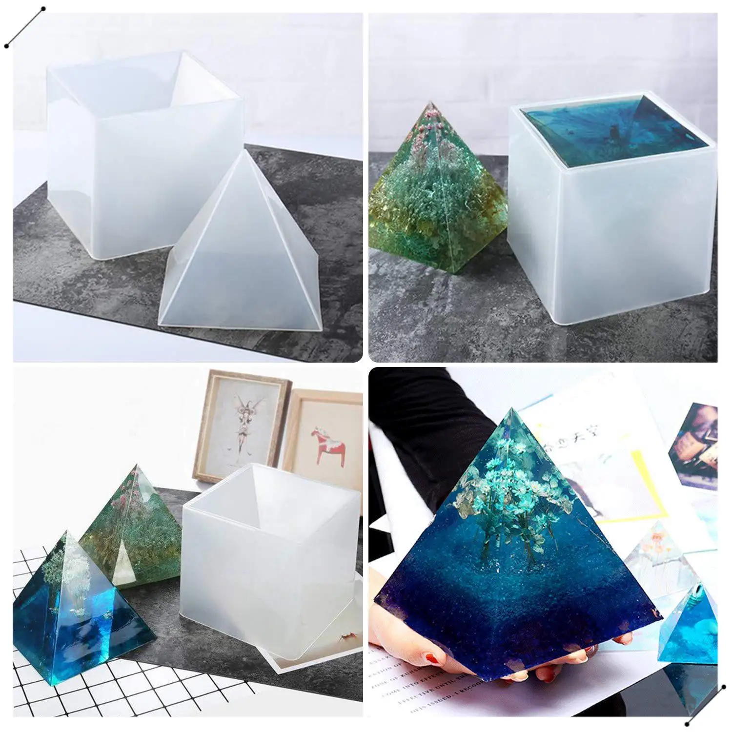 Large Resin Moldssilicone Pyramid Molds, Resin Casting Molds For Diy Orgone Pyramid, Great For Paperweight, Home Decoration Etc
Large Resin Moldssilicone Pyramid Molds, Resin Casting Molds For Diy Orgone Pyramid, Great For Paperweight, Home Decoration Etc