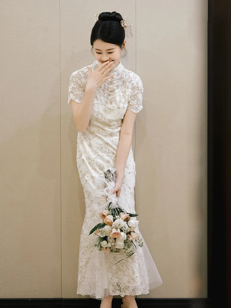 New Chinese Sle Wedding Dr Fi Tail Evening Gown Women's Cusizable Engagement Ceremony Slimming Everyday Wear
New Chinese Sle Wedding Dr Fi Tail Evening Gown Women's Cusizable Engagement Ceremony Slimming Everyday Wear