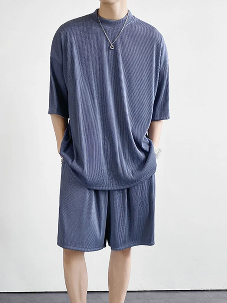 men's Summer casual pleated suit Korean tide fashion loose wrinkled O-neck T-shirt shorts two piece men's suit
men's Summer casual pleated suit Korean tide fashion loose wrinkled O-neck T-shirt shorts two piece men's suit