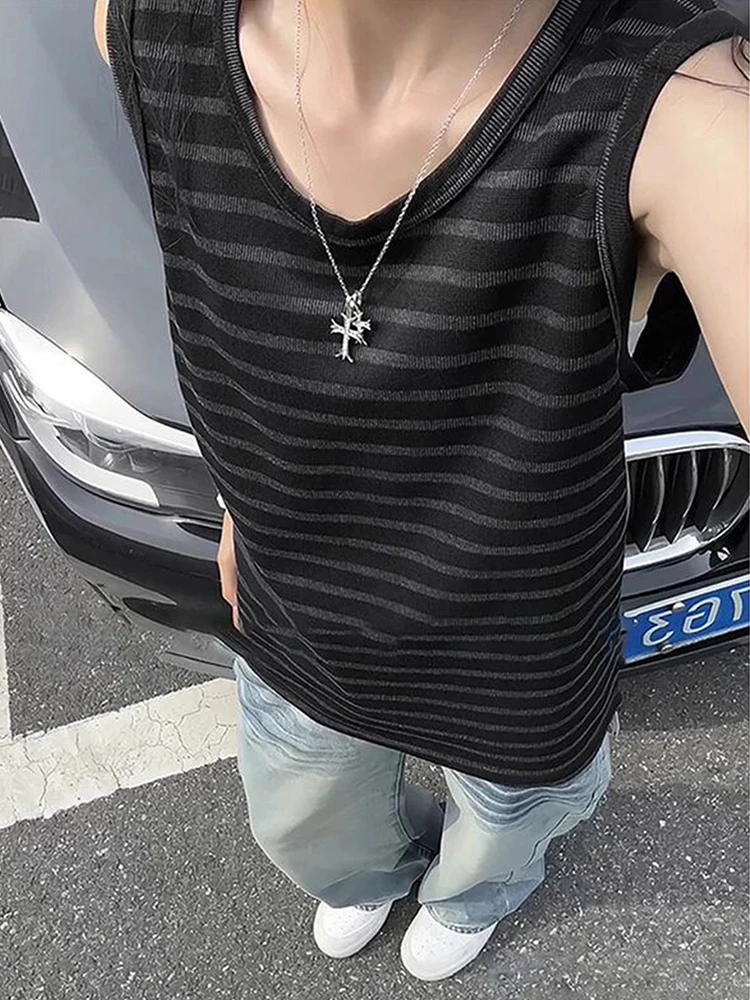 Bla Stripe Vest ex Summer Spor Svel American Retro Fitn Gym Tank Top Breathable Polyester Fiber T-irt
Bla Stripe Vest ex Summer Spor Svel American Retro Fitn Gym Tank Top Breathable Polyester Fiber T-irt