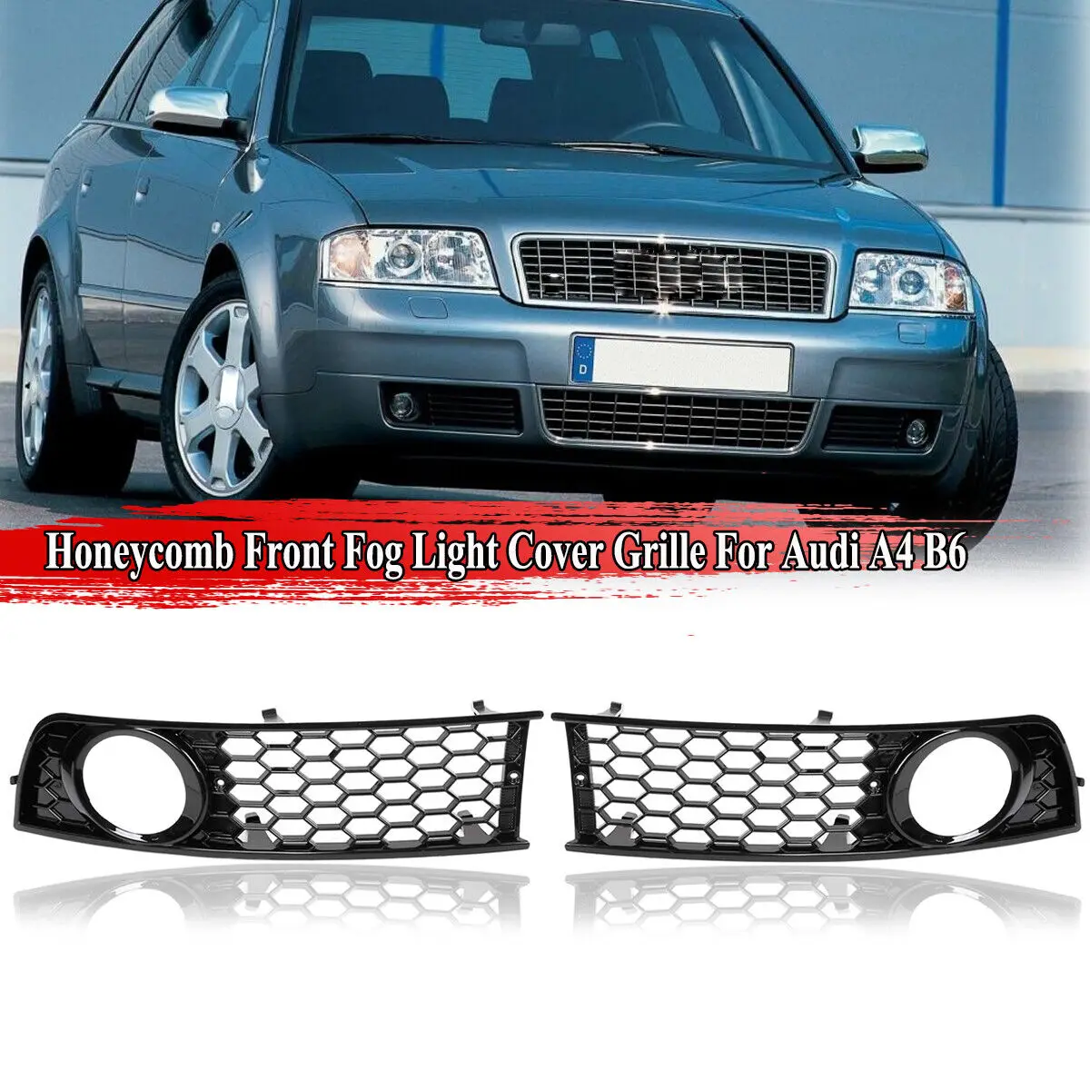 Car Front Bumper Fog Light Lamp Grille Cover Black Honeycomb Mesh Grill For Audi A4 B6 2001-2005 8E0807681 8E0807682
Car Front Bumper Fog Light Lamp Grille Cover Black Honeycomb Mesh Grill For Audi A4 B6 2001-2005 8E0807681 8E0807682