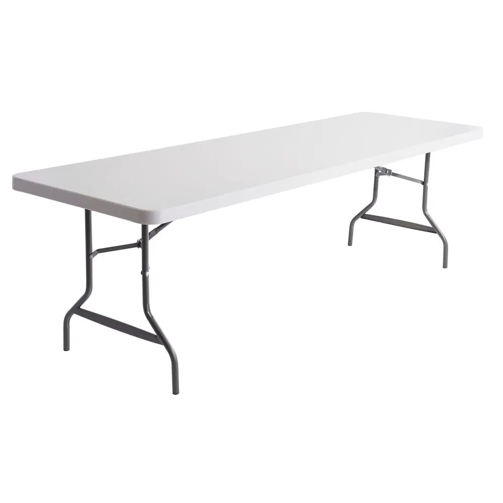 96 by 30 by 29Inch Resin Rectangular Folding Table, 500Pound Capacity, Platinum
96 by 30 by 29Inch Resin Rectangular Folding Table, 500Pound Capacity, Platinum