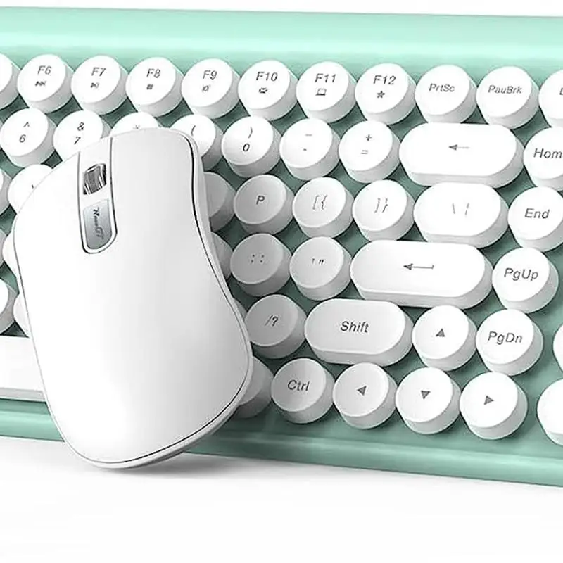 Wireless Typewriter Keyboard and Mouse - Wireless Keyboard with Silent Wireless Mouse, Cute Retro Keyboard Mouse Combo, 2.4G
Wireless Typewriter Keyboard and Mouse - Wireless Keyboard with Silent Wireless Mouse, Cute Retro Keyboard Mouse Combo, 2.4G