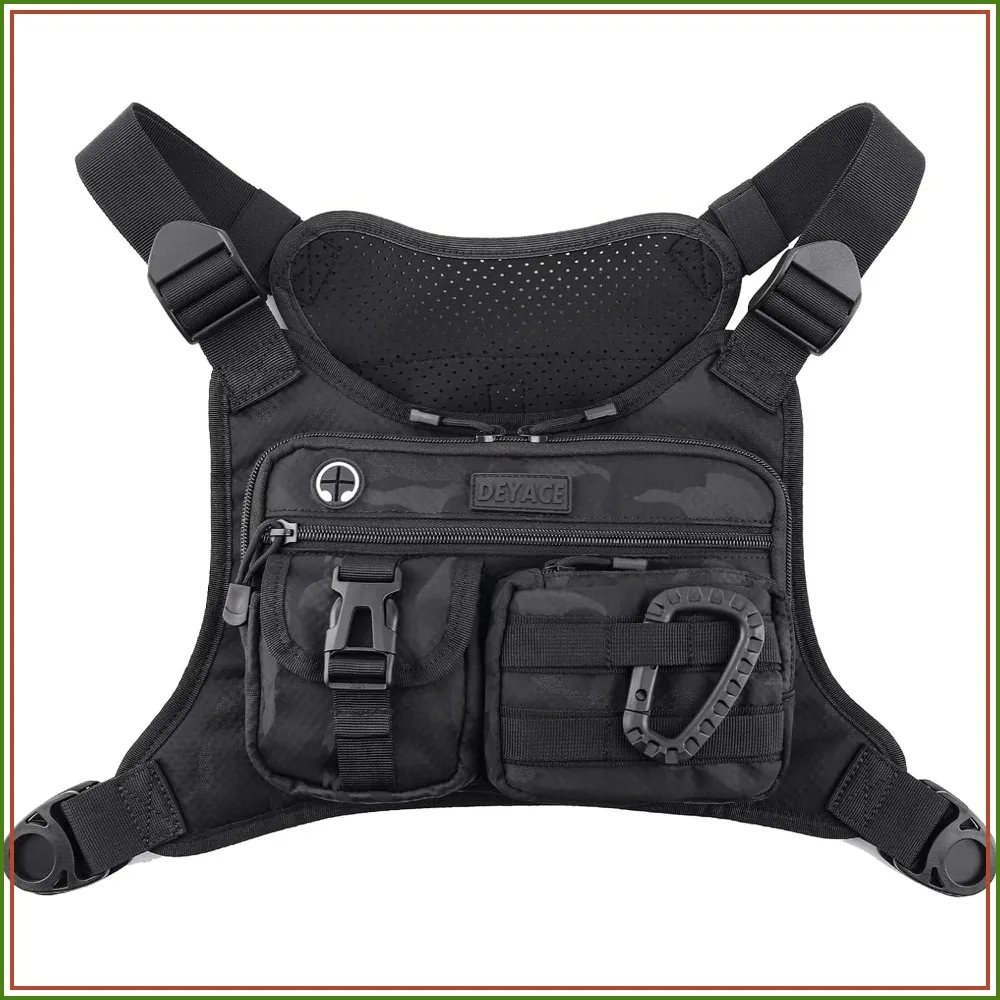 Tactical Chest Bag for Men, Sports Utility Pack with Phone Holder, Adjustable Straps, Water-Resistant, Black
Tactical Chest Bag for Men, Sports Utility Pack with Phone Holder, Adjustable Straps, Water-Resistant, Black