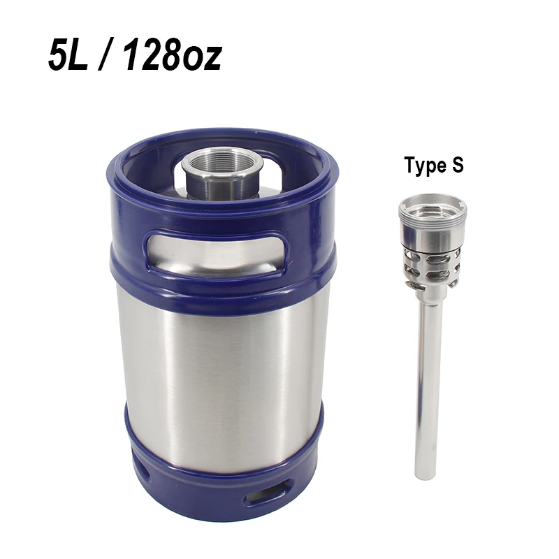 Plastic Handle Bottom Mini Keg 5L/128OZ with Type S Spear Single Wall Portable Ball Lock Spear Works Craft Beverage
Plastic Handle Bottom Mini Keg 5L/128OZ with Type S Spear Single Wall Portable Ball Lock Spear Works Craft Beverage