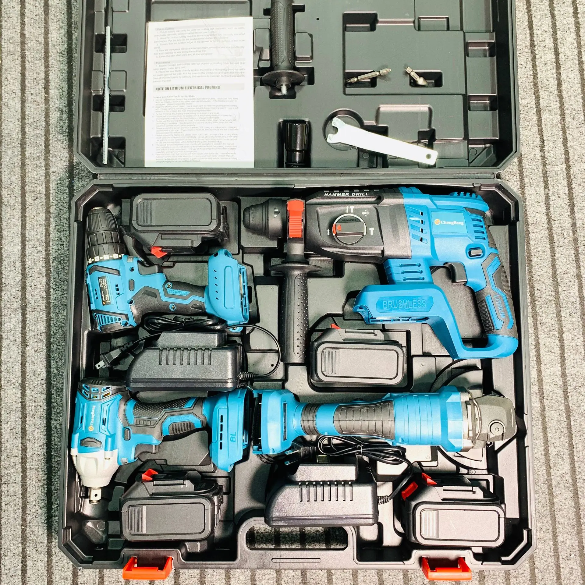B big electric tools four-piece suit brushless lithium (hammer drill grinding Angle wrench) Makita Battery
B big electric tools four-piece suit brushless lithium (hammer drill grinding Angle wrench) Makita Battery