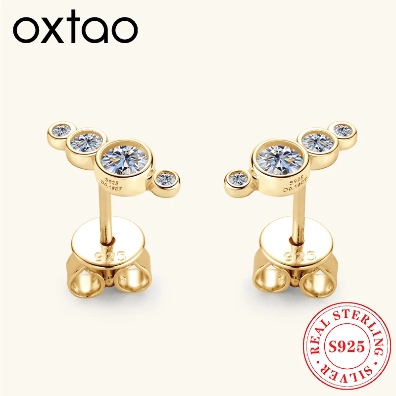 OXTAO D VVS1 Moissanite Stud Earrings For Women Real S925 Silver Studs Earring Glittering Diamond Jewelry Gift GRA Certified
OXTAO D VVS1 Moissanite Stud Earrings For Women Real S925 Silver Studs Earring Glittering Diamond Jewelry Gift GRA Certified