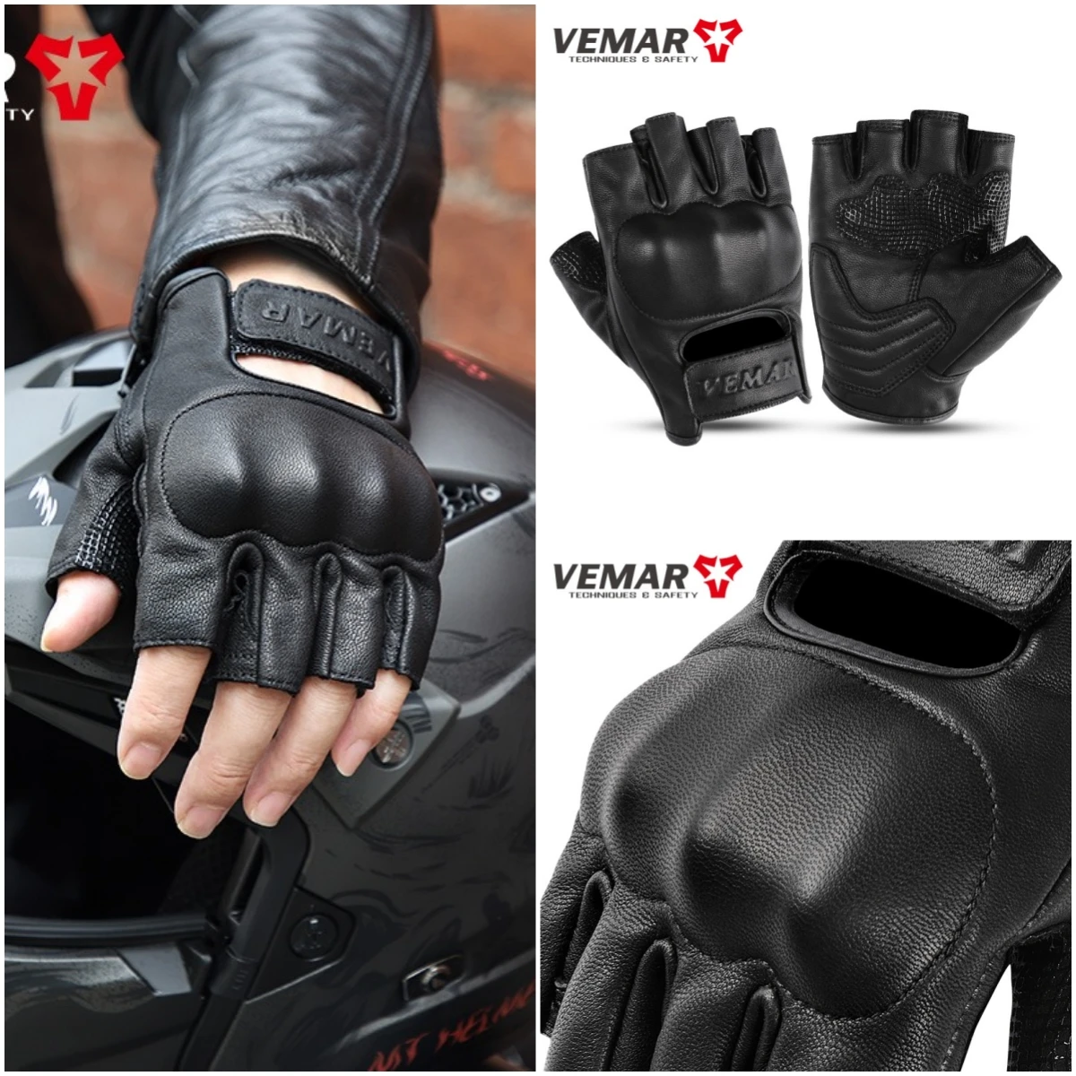 VEMAR Men’s Vintage Half Finger Motorcycle Gloves – Premium Black Sheepskin Leather | Classic Biker Style
VEMAR Men’s Vintage Half Finger Motorcycle Gloves – Premium Black Sheepskin Leather | Classic Biker Style