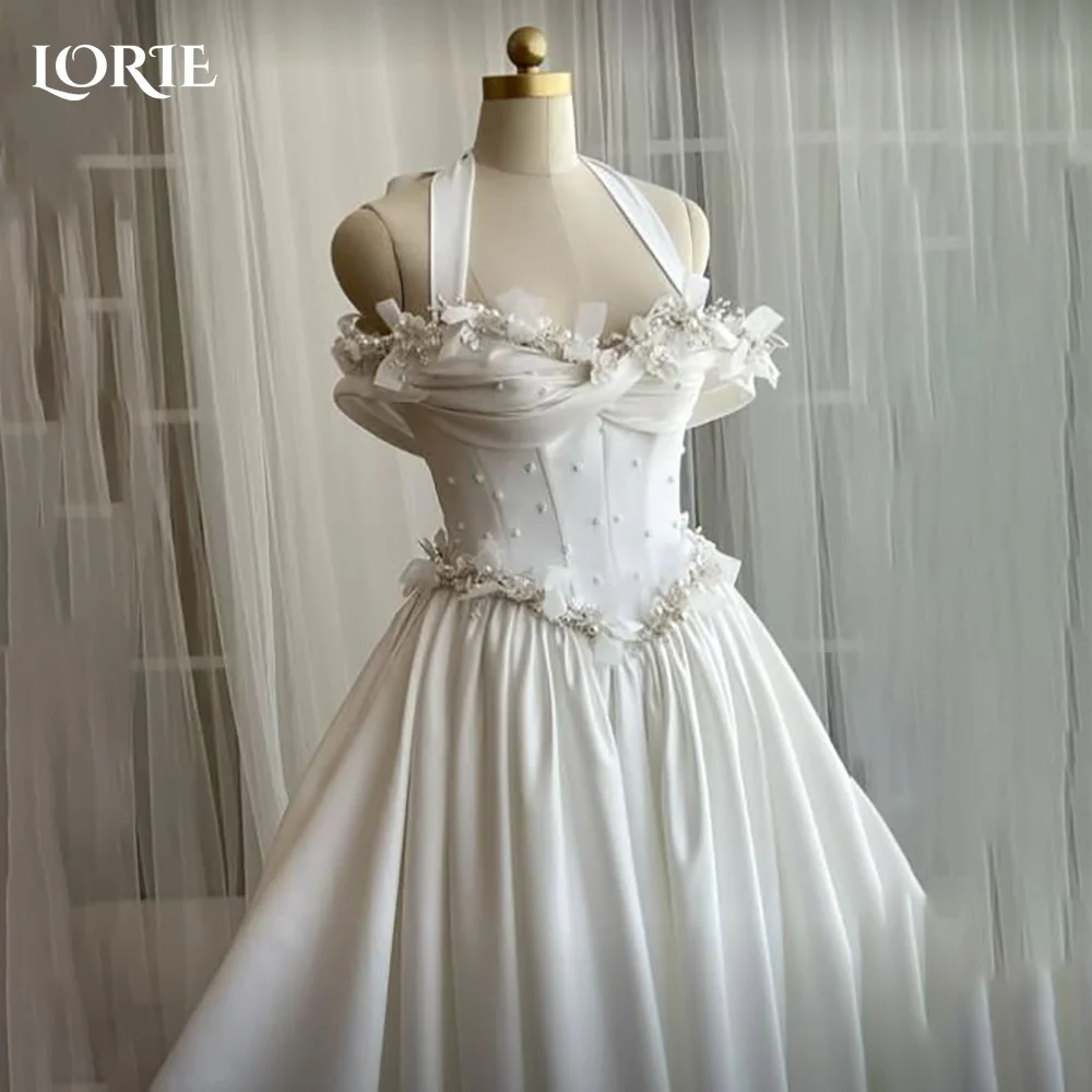 LORIE Vintage 3D Flowers Wedding Dresses Halter Pleat Sweetheart Backless Sleeveless Bridal Gown Princess Bride Dress Customized
LORIE Vintage 3D Flowers Wedding Dresses Halter Pleat Sweetheart Backless Sleeveless Bridal Gown Princess Bride Dress Customized