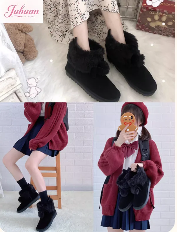 Kawaii Japanese Original Short Non-slip Snow Boots Women's Velvet Thickened Warm Sweet Cute Lolita Bow Cartoon Shoes Short Boots
Kawaii Japanese Original Short Non-slip Snow Boots Women's Velvet Thickened Warm Sweet Cute Lolita Bow Cartoon Shoes Short Boots