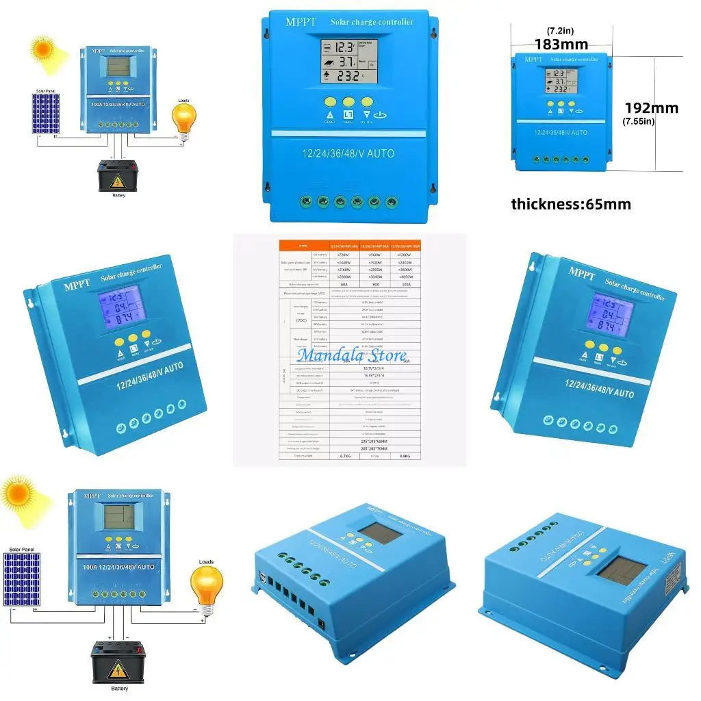 U2JC 60A Солнечные контроллеры заряда, универсальная совместимость, атмосферостойкий корпус из АБС-пластика с ЖК-дисплеем для 12
U2JC 60A Солнечные контроллеры заряда, универсальная совместимость, атмосферостойкий корпус из АБС-пластика с ЖК-дисплеем для 12