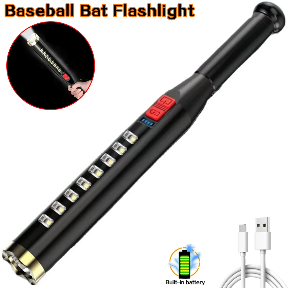 Baseball Bat LED Flashlight Powerful Women Self Defense Torch USB Rechargeable Lantern Strong Security Anti Riot Equipment Lamp
Baseball Bat LED Flashlight Powerful Women Self Defense Torch USB Rechargeable Lantern Strong Security Anti Riot Equipment Lamp