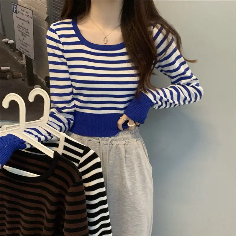 2023 Women Spring Autumn New Striped Sweater Tops Female Long Sleeve Bottoming Tops Ladies Short O-neck Pullover Tops U398
2023 Women Spring Autumn New Striped Sweater Tops Female Long Sleeve Bottoming Tops Ladies Short O-neck Pullover Tops U398