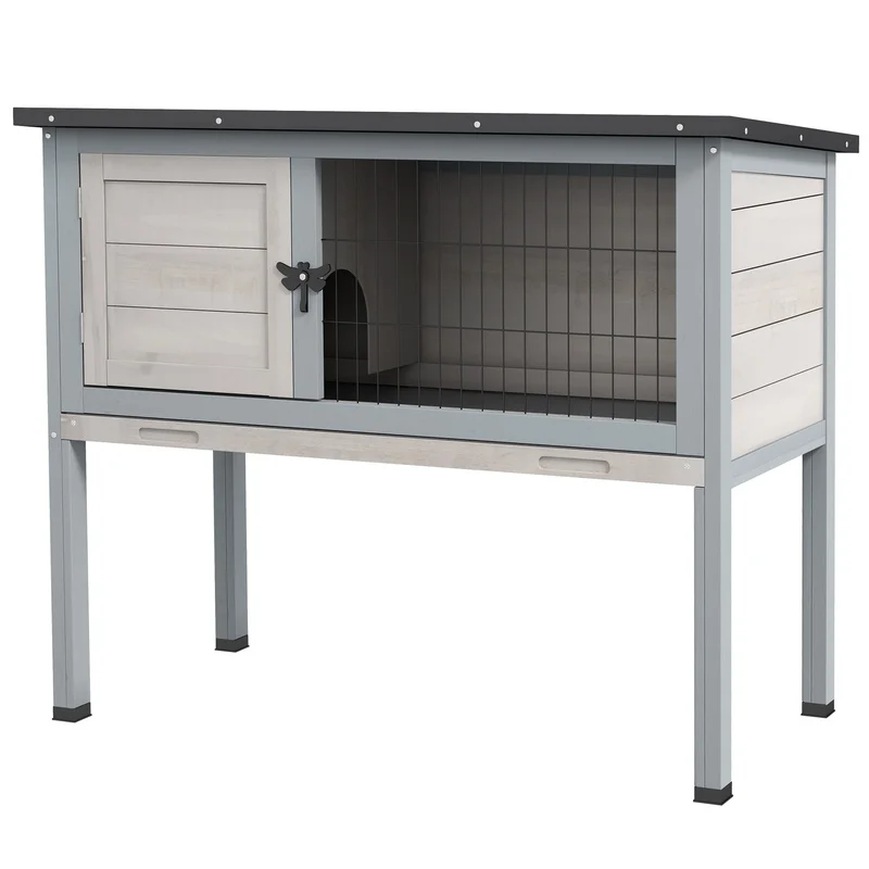 PawHut Elevated Wooden Rabbit Hutch with Hinged Roof and Removable Tray, Gray
PawHut Elevated Wooden Rabbit Hutch with Hinged Roof and Removable Tray, Gray