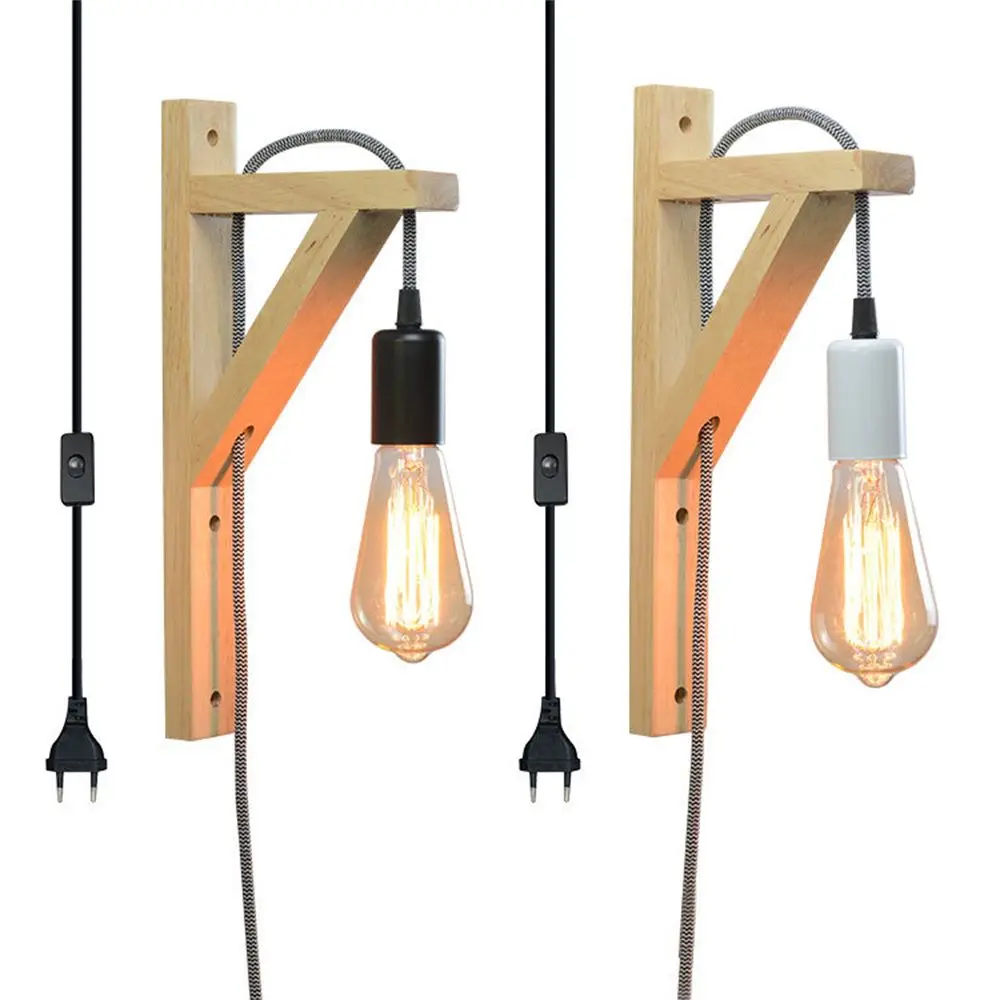Vintage Wall Lamp Loft Wood Plug With Switch Sconce Antique Fixture Living Room Bedroom Bedside Wall Light Home Decor Luminaria
Vintage Wall Lamp Loft Wood Plug With Switch Sconce Antique Fixture Living Room Bedroom Bedside Wall Light Home Decor Luminaria