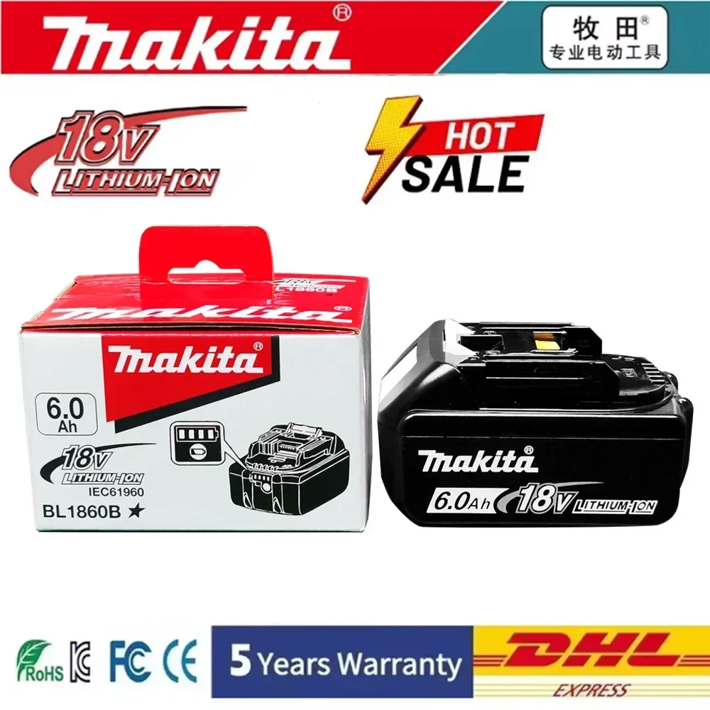 Original Makita 6Ah/5Ah Makita 18V Battery BL1830B BL1850B BL1850 BL1840 BL1860 BL1815 Replacement Lithium Battery
Original Makita 6Ah/5Ah Makita 18V Battery BL1830B BL1850B BL1850 BL1840 BL1860 BL1815 Replacement Lithium Battery
