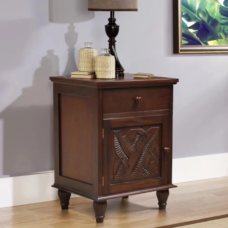 Bedside banana leaves carved walnut, wooden bedroom furniture, Indonesian handmade furniture
Bedside banana leaves carved walnut, wooden bedroom furniture, Indonesian handmade furniture