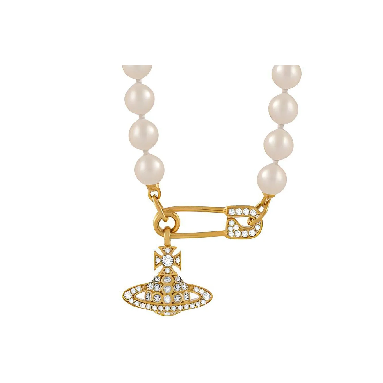 Vivienne Westwood Orb safety-pin pearl necklace 8050568259886
Vivienne Westwood Orb safety-pin pearl necklace 8050568259886