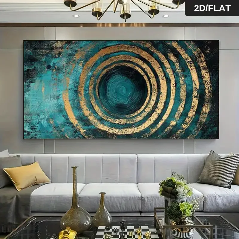 2D Flat Frameless Teal & Golden Create Circular Pattern Canvas Prints - Abstract Artistic Design Suitable for Living Rooms Decor
2D Flat Frameless Teal & Golden Create Circular Pattern Canvas Prints - Abstract Artistic Design Suitable for Living Rooms Decor