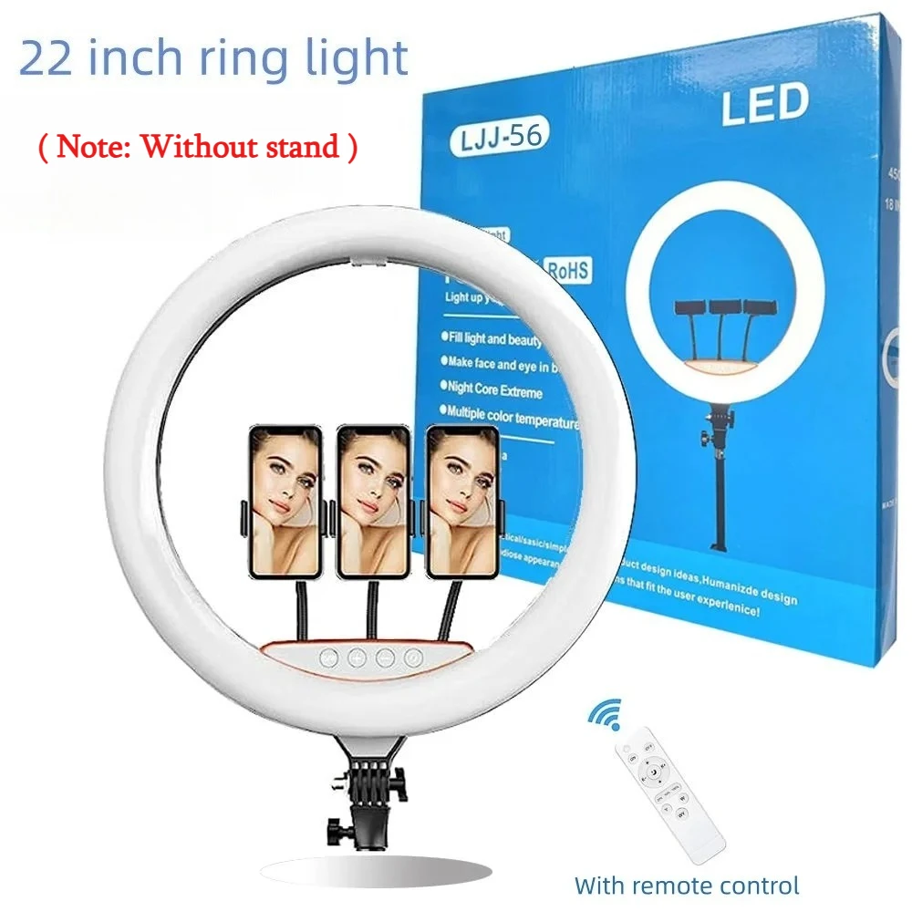 22-inch Ring Light 3000-6500K Color LED Video Ring Lamp Soft Light with Phone Holder and Remote for MakeUp Youtube Photo Studio
22-inch Ring Light 3000-6500K Color LED Video Ring Lamp Soft Light with Phone Holder and Remote for MakeUp Youtube Photo Studio