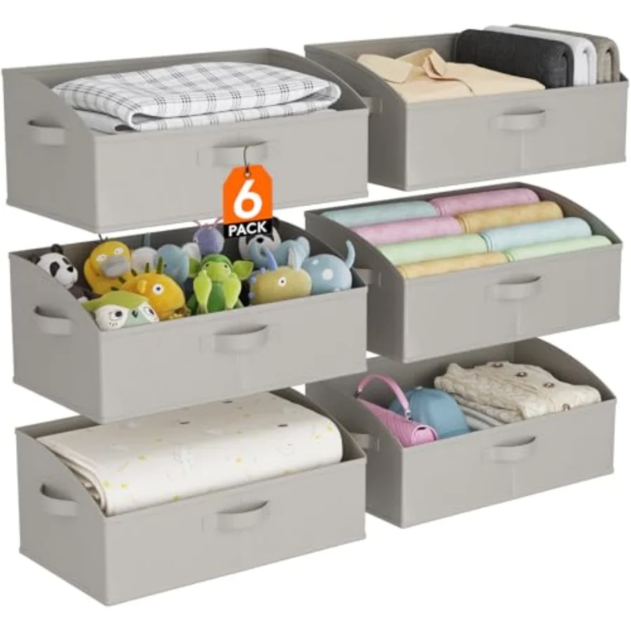 Extra Large Trapezoid Closet Storage Bins for Shelf, 6 Packs Non-woven Closet Organizer Baskets with Handles, Foldable Clothes
Extra Large Trapezoid Closet Storage Bins for Shelf, 6 Packs Non-woven Closet Organizer Baskets with Handles, Foldable Clothes