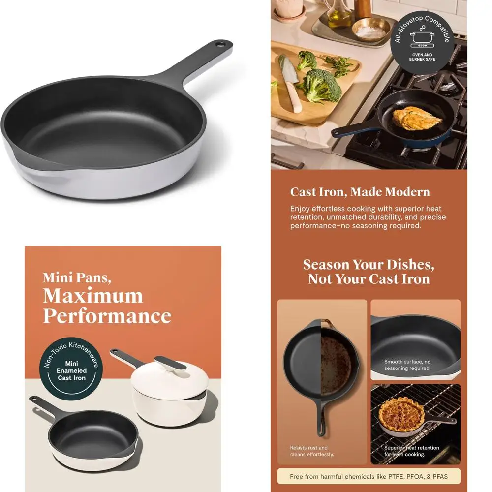 Эмалированная чугунная сковорода 8 дюймов — 3-слойное покрытие — приправа не требуется — совместима со всеми варочными панелями — долговечная антипригарная сковорода
Эмалированная чугунная сковорода 8 дюймов — 3-слойное покрытие — приправа не требуется — совместима со всеми варочными панелями — долговечная антипригарная сковорода