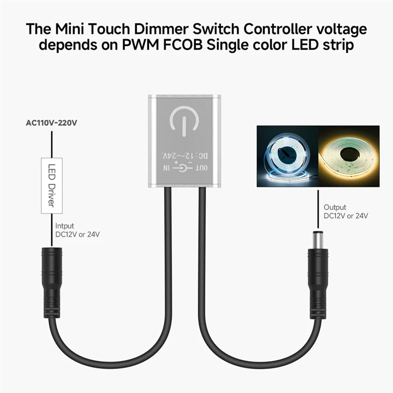 AB41-DC 12V 24V Touch Dimmer Switch Brightness Adjustment Monochrome On/Off Touch Dimming Switch Controller For Cabinet Light
AB41-DC 12V 24V Touch Dimmer Switch Brightness Adjustment Monochrome On/Off Touch Dimming Switch Controller For Cabinet Light