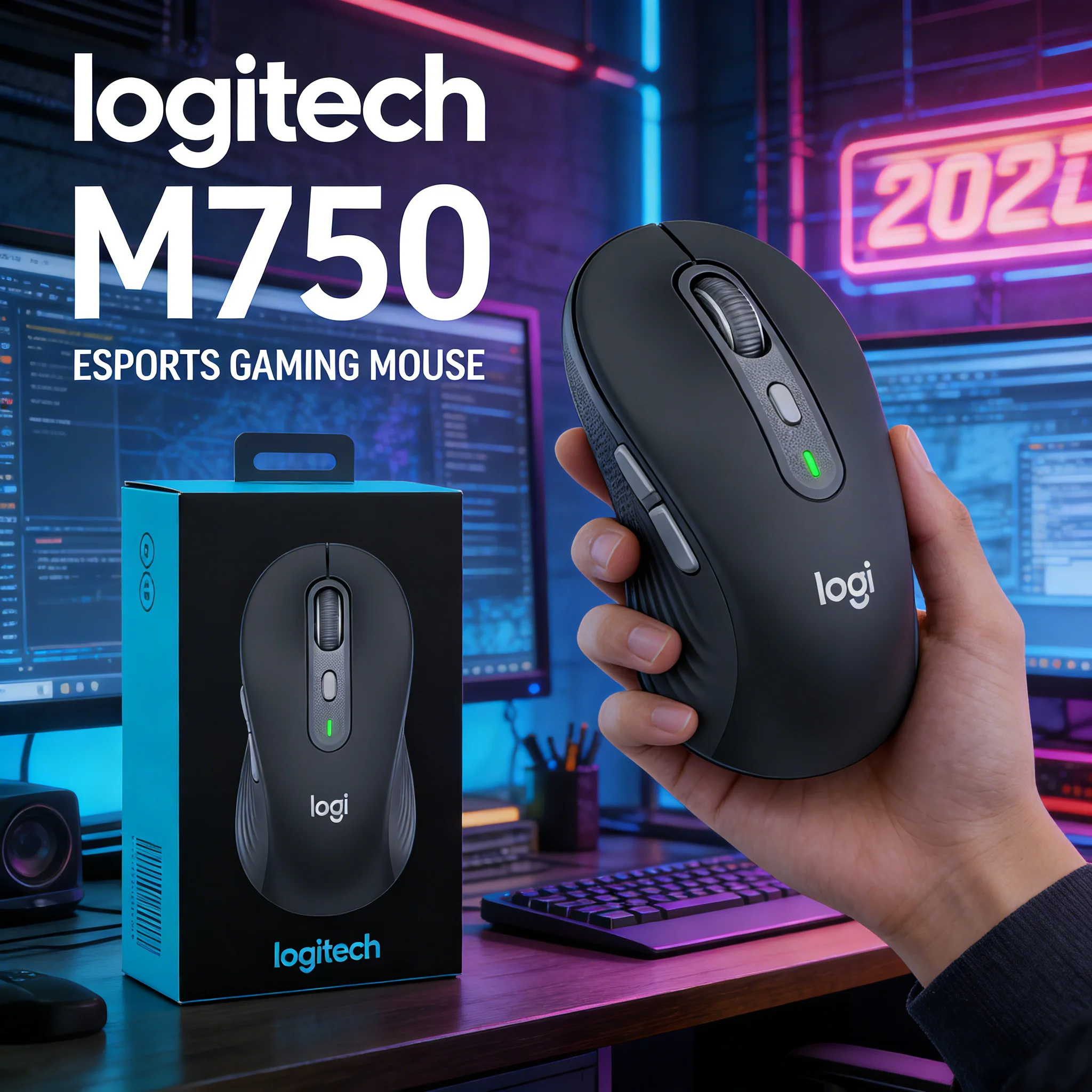 Беспроводная мышь Logitech M750 для домашнего использования с 90% шумоподавлением, настраиваемыми боковыми кнопками, двойным подключением и переключением между 3 устройствами
Беспроводная мышь Logitech M750 для домашнего использования с 90% шумоподавлением, настраиваемыми боковыми кнопками, двойным подключением и переключением между 3 устройствами
