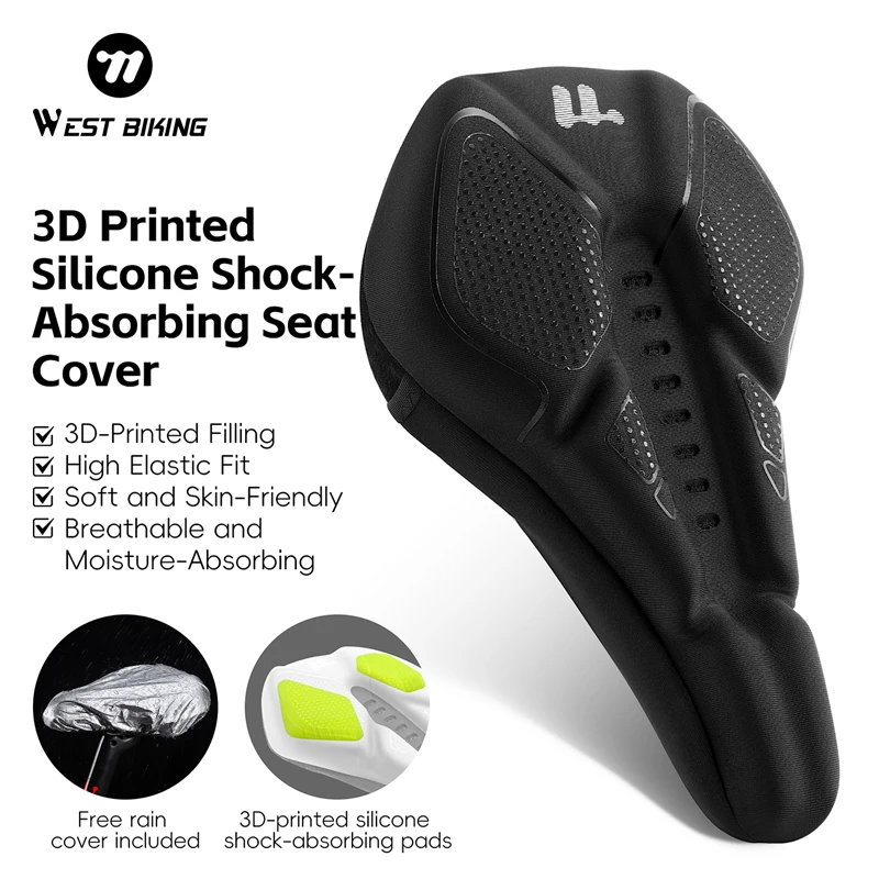 WEST BIKING 3D Printed Silicone Bicycle Saddle Cover Hollow Breathable MTB Bike Seat Cushion Cover Mat Silica gel Saddle Access
WEST BIKING 3D Printed Silicone Bicycle Saddle Cover Hollow Breathable MTB Bike Seat Cushion Cover Mat Silica gel Saddle Access