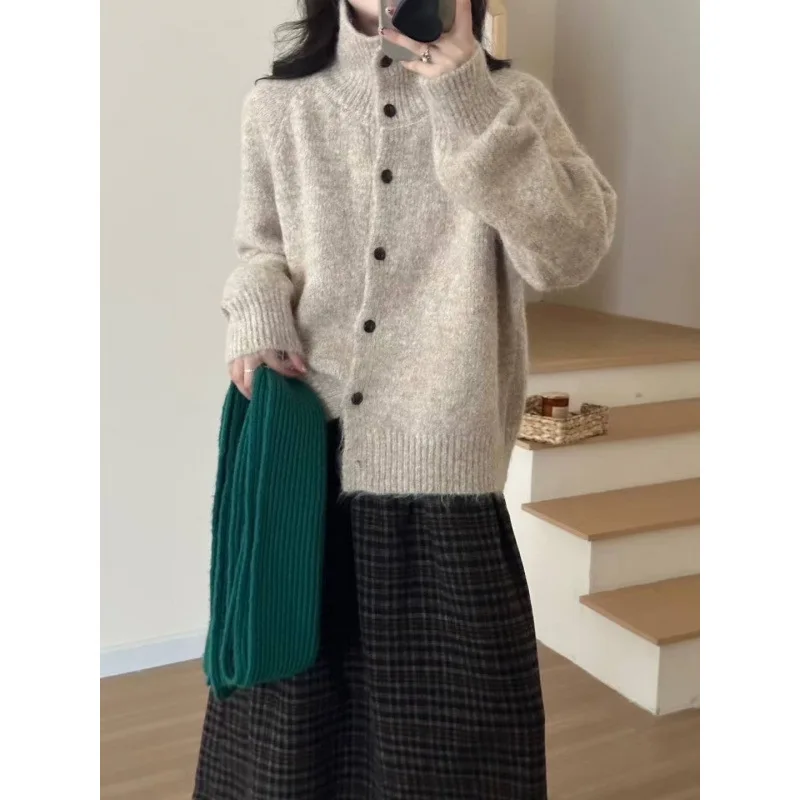 Long Sleeve Comfortable Street Style Korean Fashion Autumn 2025 High Collar Knitted Sweater Camel Hair Casual Loose Versatile
Long Sleeve Comfortable Street Style Korean Fashion Autumn 2025 High Collar Knitted Sweater Camel Hair Casual Loose Versatile