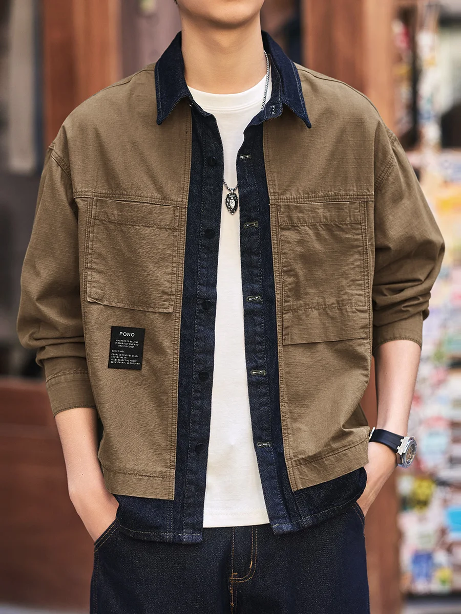 American Design Loose Men's Jaet Fake Two-Piece Spring Autumn 2025 Faion Casual Patchwork Workwear Polyester Cotton Blend
American Design Loose Men's Jaet Fake Two-Piece Spring Autumn 2025 Faion Casual Patchwork Workwear Polyester Cotton Blend