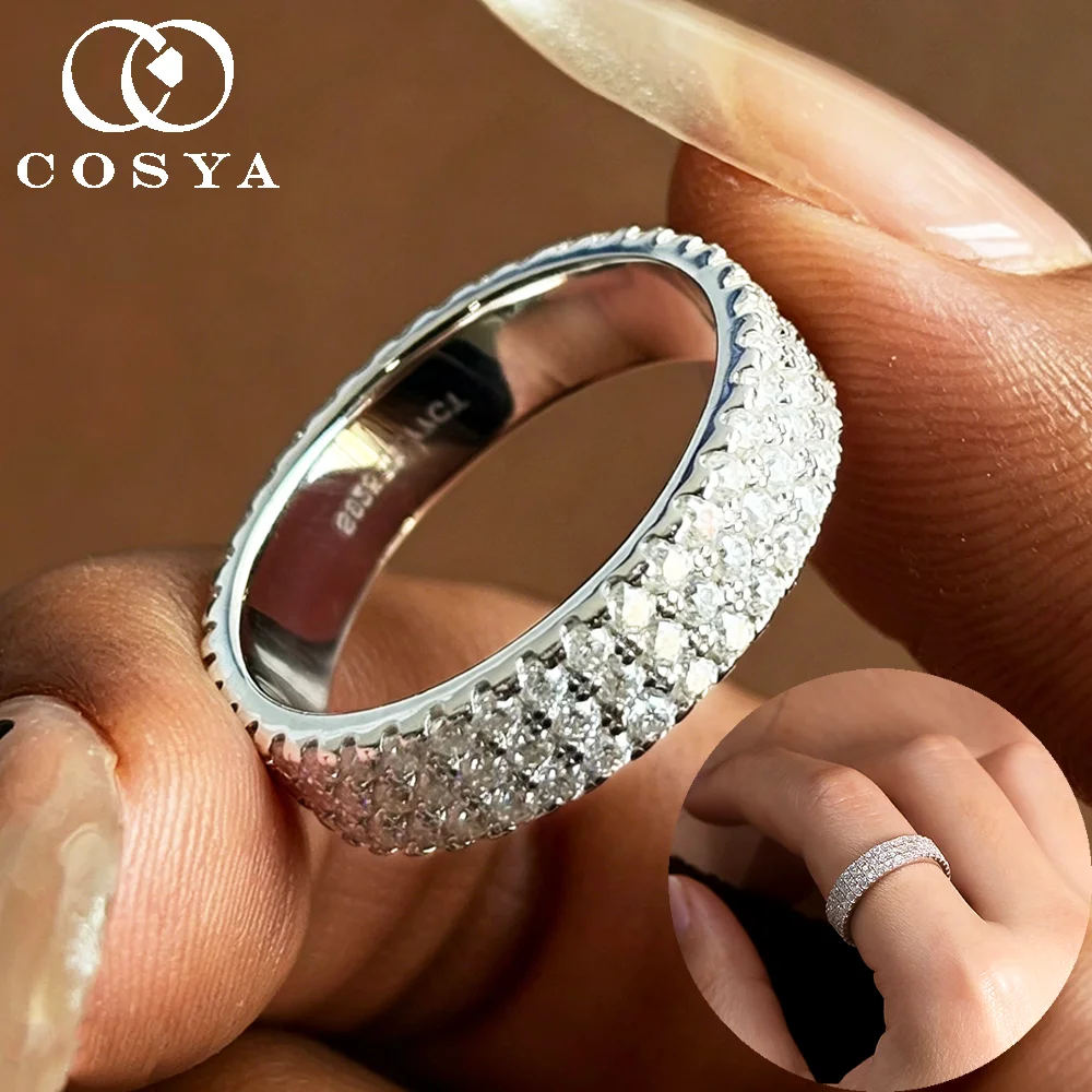 COSYA 1.5MM Full Moissanite Ring For Women Man 100% S925 Silver D Color Lab Diamond Eternity Chunky Band Fine Jewelry Gift
COSYA 1.5MM Full Moissanite Ring For Women Man 100% S925 Silver D Color Lab Diamond Eternity Chunky Band Fine Jewelry Gift