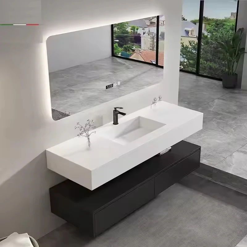 Luxury Bathroom Vanity Set Single Sink Unique Waterproof Finished Bathroom Cabinet with Marble Vanity Top
Luxury Bathroom Vanity Set Single Sink Unique Waterproof Finished Bathroom Cabinet with Marble Vanity Top