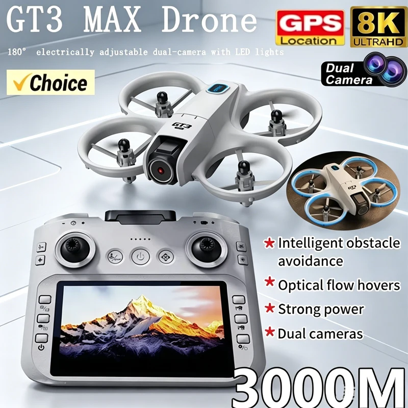 2026 GT3Max HD 8K RC Drone with Wide Angle Camera Foldable Helicopter Quadcopter Aircraft for Kids Professional Gift Toys
2026 GT3Max HD 8K RC Drone with Wide Angle Camera Foldable Helicopter Quadcopter Aircraft for Kids Professional Gift Toys