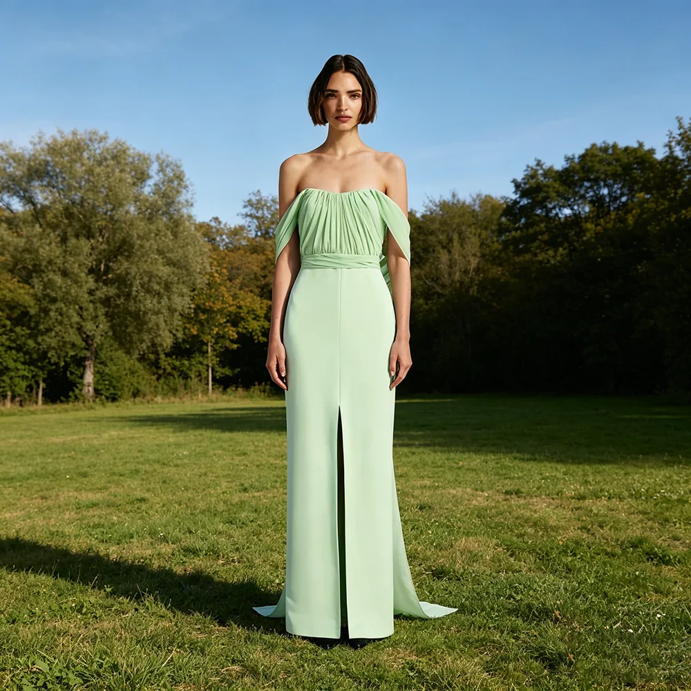 Simple Style Long Sleeveless Off The Shoulder Evening Gowns Jersey A-line Back Zipper Prom Dress Customized Party Dress New
Simple Style Long Sleeveless Off The Shoulder Evening Gowns Jersey A-line Back Zipper Prom Dress Customized Party Dress New