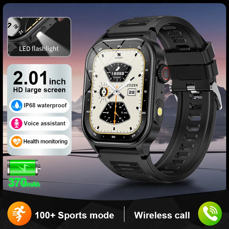 LIGE 2.01'' Screen Smart Watch Health Monitor LED Flashlight New Military Sport Watches Bluetooth Call Waterproof Smartwatch Men
LIGE 2.01'' Screen Smart Watch Health Monitor LED Flashlight New Military Sport Watches Bluetooth Call Waterproof Smartwatch Men