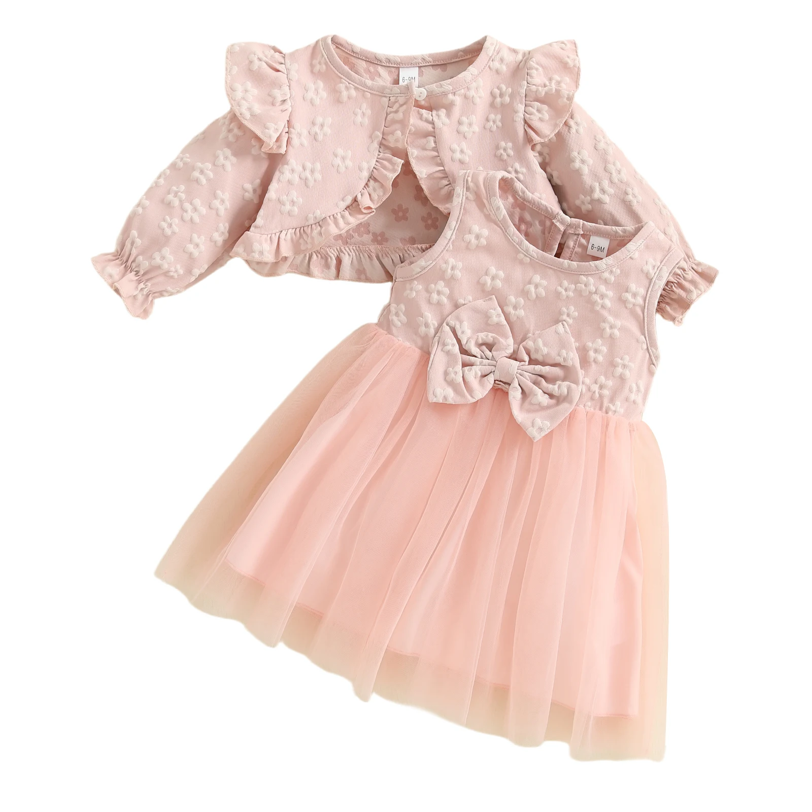 Baby Girl 2Pcs Summer Outfits Sleeveless Tulle Dress Long Sleeve Jacket Set Toddler Clothes
Baby Girl 2Pcs Summer Outfits Sleeveless Tulle Dress Long Sleeve Jacket Set Toddler Clothes
