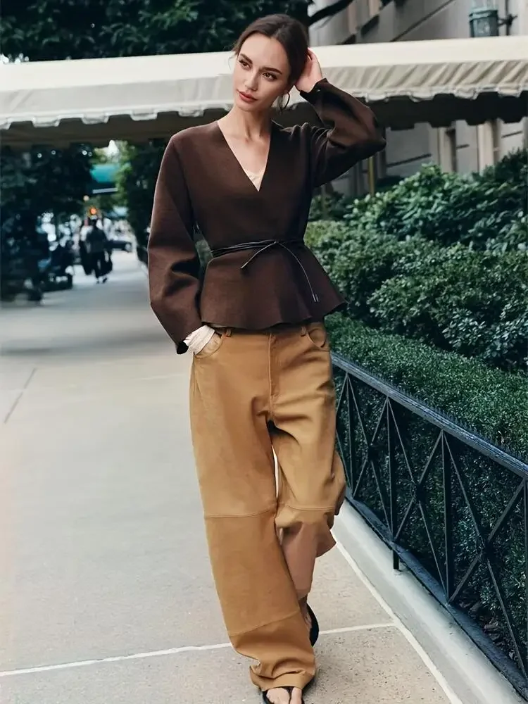 Новый осенний модный однотонный кардиган с поясом, женский вязаный свитер крючком, женская шикарная куртка с длинным рукавом и v-образным вырезом, теплое пальто, шикарные топы
Новый осенний модный однотонный кардиган с поясом, женский вязаный свитер крючком, женская шикарная куртка с длинным рукавом и v-образным вырезом, теплое пальто, шикарные топы