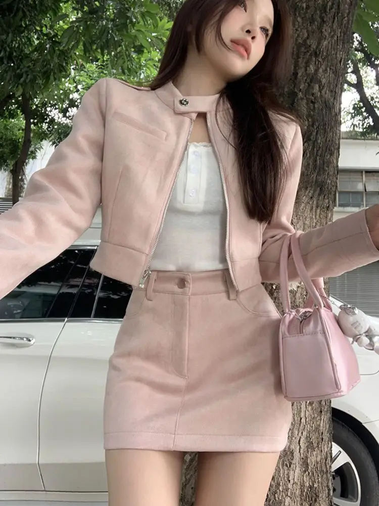 Sweet Hot Girl Pure Sexy Suit Women's Autumn Long-sleeved Short Jacket Buttocks Wrapped Mini Skirt Two-piece Set Female Clothes
Sweet Hot Girl Pure Sexy Suit Women's Autumn Long-sleeved Short Jacket Buttocks Wrapped Mini Skirt Two-piece Set Female Clothes
