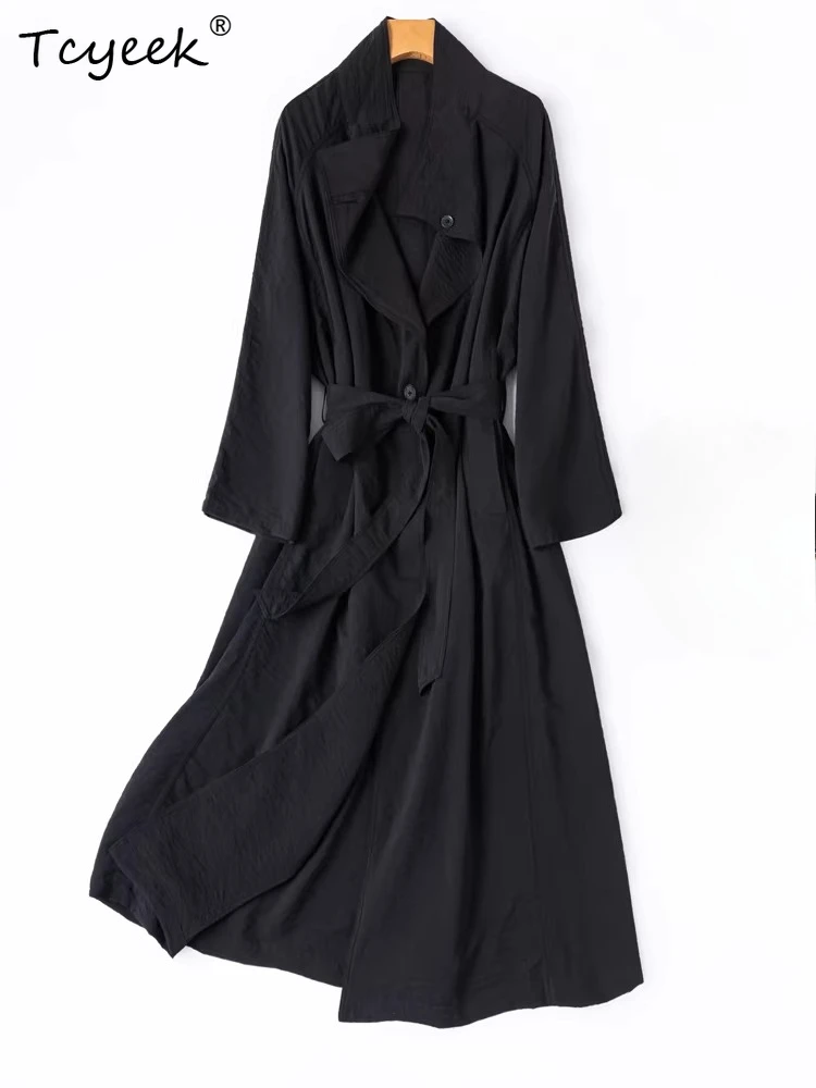 Tcyeek 76% Mulberry Silk Dress Women Elegant Trench Coat for Woman Spring Summer Clothes Party Dress Lace-up Vestidos De Mujer
Tcyeek 76% Mulberry Silk Dress Women Elegant Trench Coat for Woman Spring Summer Clothes Party Dress Lace-up Vestidos De Mujer