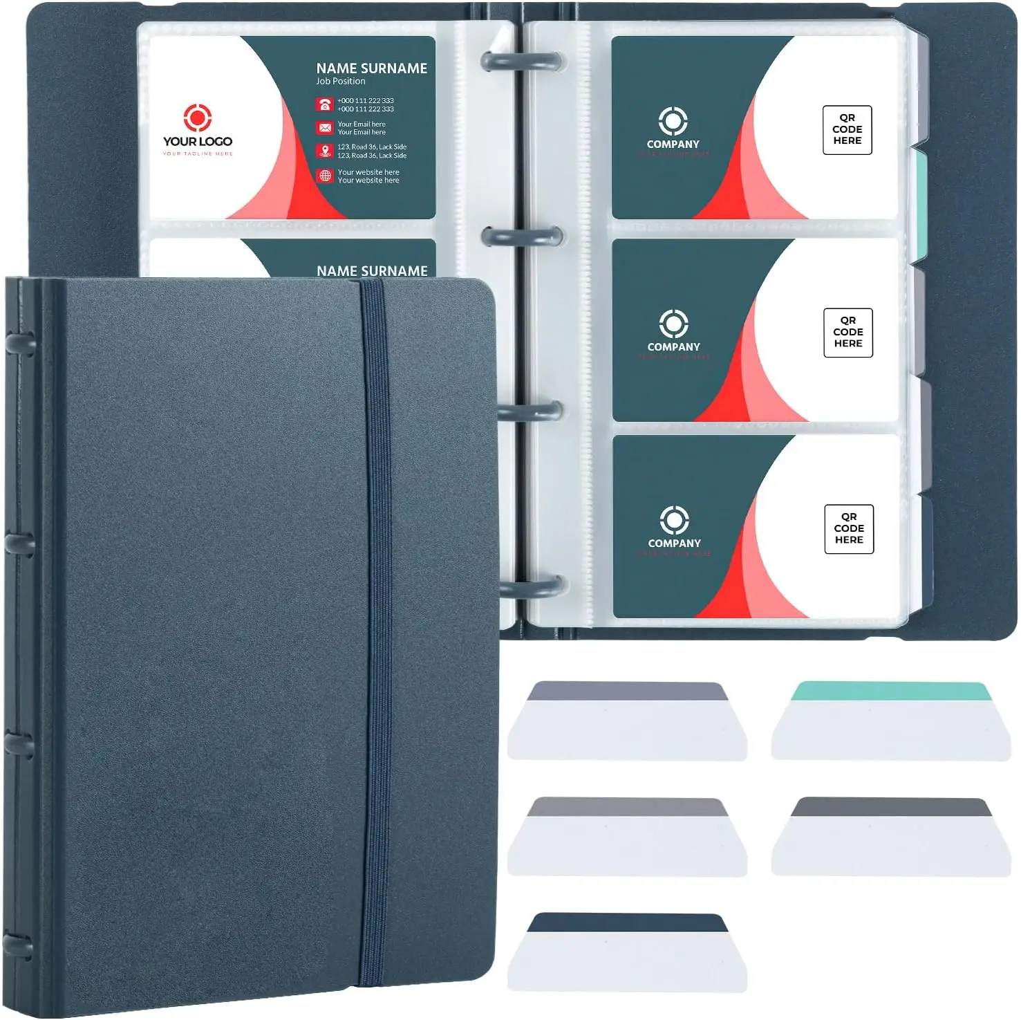 Portable Business Card Holder for 180 Cards, 30 Clear Pages, Blue
Portable Business Card Holder for 180 Cards, 30 Clear Pages, Blue
