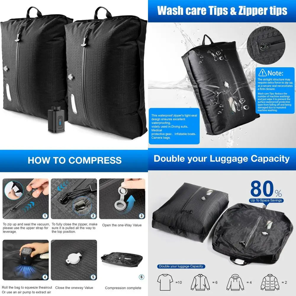 Вакуумные пакеты с беспроводным электрическим насосом для путешествий, двухслойное герметичное хранилище, водонепроницаемость (2 упаковки + насос)
Вакуумные пакеты с беспроводным электрическим насосом для путешествий, двухслойное герметичное хранилище, водонепроницаемость (2 упаковки + насос)